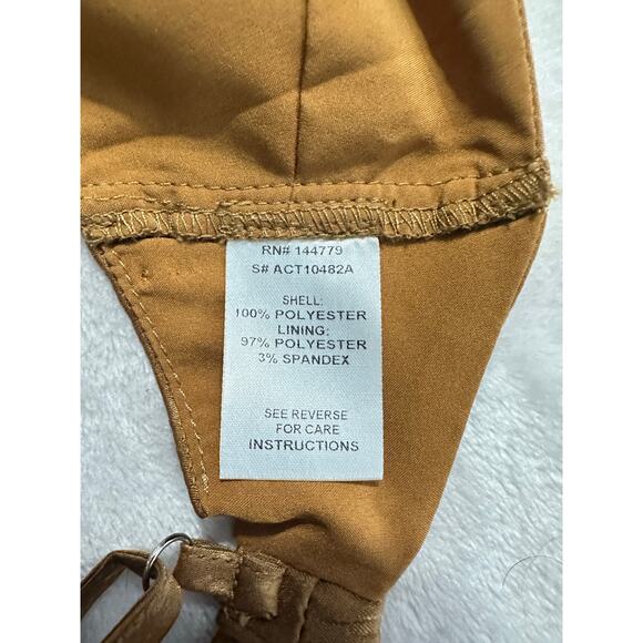 ACOA Bralette Crop Top Women's Small Brown Strappy Twisted Front Elastic Back - Picture 4 of 7